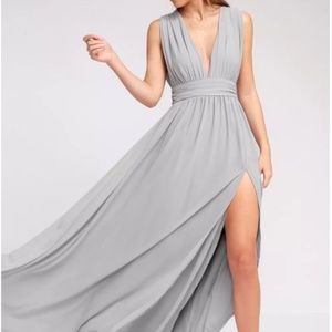 Lulu's Heavenly Hues Light Grey Gown